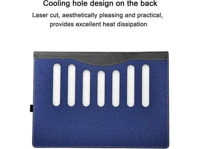 Alt view image 4 of 7 - BONAEVER Laptop Case Cover for 17.3 inch HP Envy Laptop 17-da 17t-da 2024 & Asus Zenbook pro 17 UM6702,PU Leather Protective Sleeve Shell Bag with Pen Holder and Heat Dissipation Hole Blue