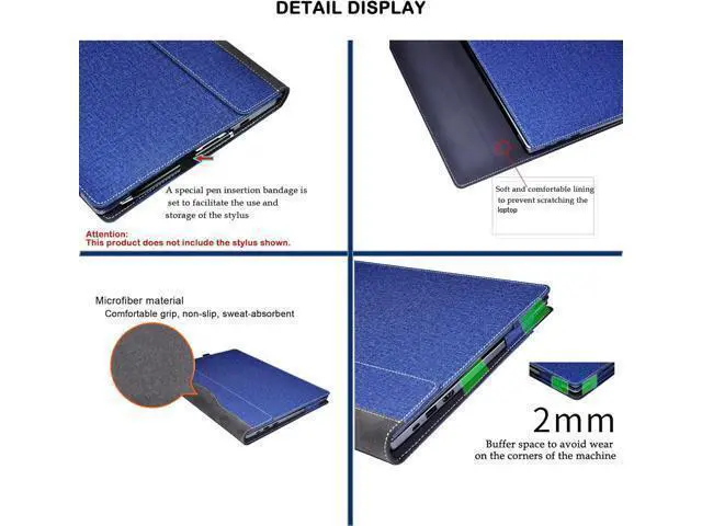 Alt view image 6 of 7 - BONAEVER Laptop Case Cover for 17.3 inch HP Envy Laptop 17-da 17t-da 2024 & Asus Zenbook pro 17 UM6702,PU Leather Protective Sleeve Shell Bag with Pen Holder and Heat Dissipation Hole Blue