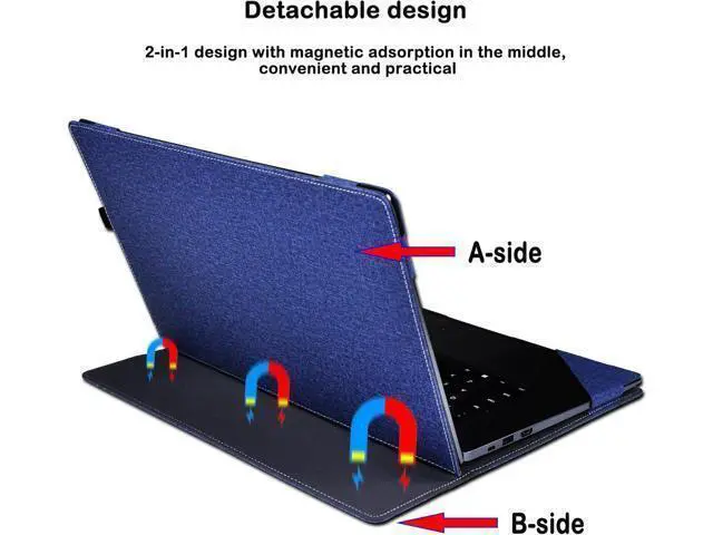 Alt view image 5 of 7 - BONAEVER Laptop Case Cover for 17.3 inch HP Envy Laptop 17-da 17t-da 2024 & Asus Zenbook pro 17 UM6702,PU Leather Protective Sleeve Shell Bag with Pen Holder and Heat Dissipation Hole Blue