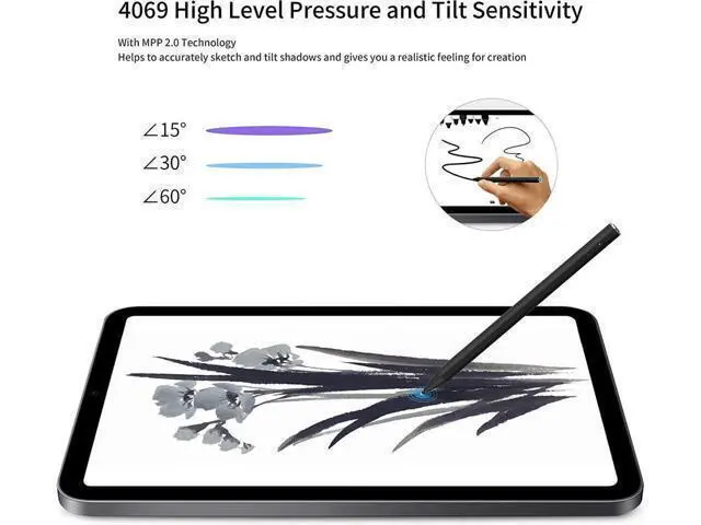 Alt view image 2 of 5 - BONAEVER Bluetooth 4.2 Stylus Pen for Microsoft Surface Pro 12/11/10/9/8/X/7/6/5/4/3/Laptop 5/4/3/2/1/X/Book/ studio Other s with 4069 Pressure Tilt SensitivityPalm RejectionMagnetic Design