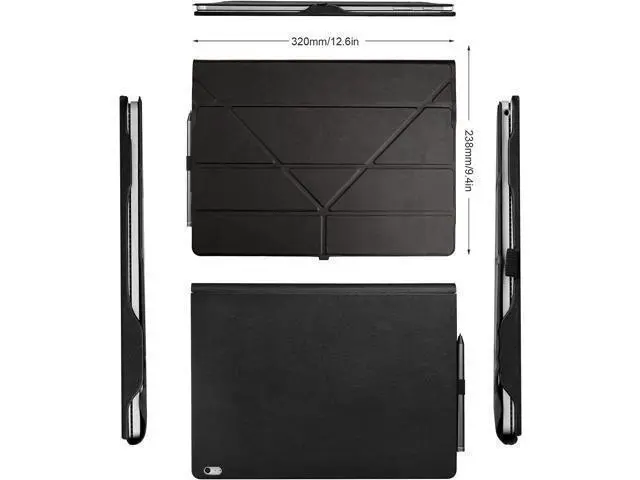 Alt view image 7 of 7 - Case for 13.5 inch Microsoft Surface Book 3 / Surface Book 2 / Surface Book 1, Detachable PU Leather Protective Folio Protective Laptop Cover with Stand / Pencil Holder Black (only Protect The Screen)