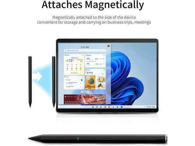 Alt view image 4 of 6 - Bluetooth 4.2 Stylus Pen for Microsoft Surface Pro 9/8/X/7/6/5/4/3/Laptop 5/4/3/2/1/X/Book/Studio and Other Tablets with 4069 Pressure and Tilt Sensitivity,Palm Rejection,Magnetic Design