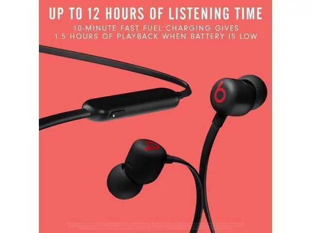 Alt view image 2 of 7 - Flex Wireless Earbuds - W1 Headphone Chip Magnetic Earphones Class 1 Bluetooth 12 Hours of Listening Time Built-in Microphone - Black