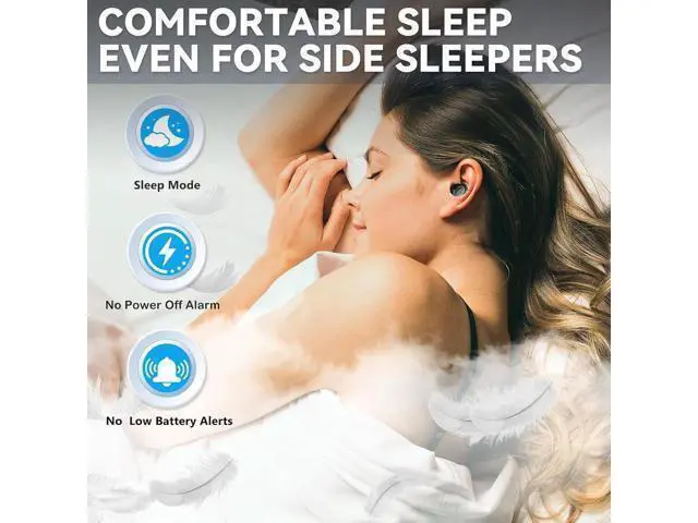 Alt view image 2 of 6 - Sleep Earbuds for Side Sleepers Wireless Noise Cancelling Sleep Headphones with Sleep Mode LED Power Display Comfort Fit for Sleeping Working Hiking (Lavender)