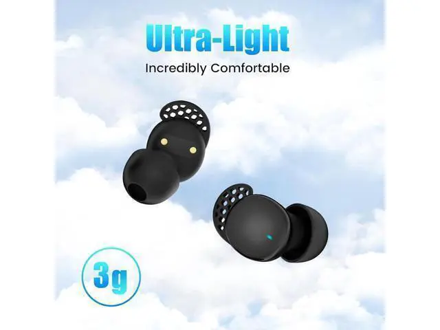 Alt view image 3 of 6 - Sleep Earbuds for Side Sleepers Wireless Noise Cancelling Sleep Headphones with Sleep Mode LED Power Display Comfort Fit for Sleeping Working Hiking (Lavender)