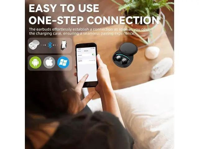 Alt view image 6 of 6 - Sleep Earbuds for Side Sleepers Wireless Noise Cancelling Sleep Headphones with Sleep Mode LED Power Display Comfort Fit for Sleeping Working Hiking (Lavender)