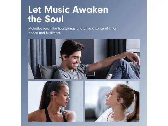 Alt view image 3 of 3 - Bone Conduction Headphones Open Ear Headphones Bluetooth5.4 with Mic Wireless Headphones 10H Playtime Waterproof Sport Headphone Suitable for Running Cycling Outdoor Sports Black