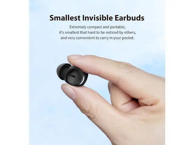 Alt view image 4 of 7 - Invisible Sleep Headphones Sleep Earbuds for Side Sleepers Small Comfortable Fit Noise Blocking Sleep Ear Buds Bluetooth 5.3 Wireless Earbuds in-Ear Ear Buds for Sleeping Working - Black