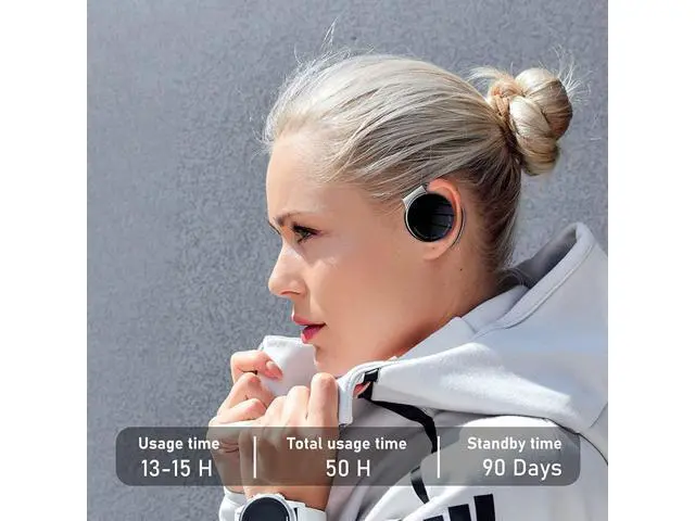 Alt view image 6 of 7 - Zell ZE-EH-1495 Bluetooth Headphones Open Ear Headphones Clip Wireless Earphones Workout Headphones With Microphones Ipx5 Waterproof Light Earhooks Sports Headphones For Running 13-Hours Usage