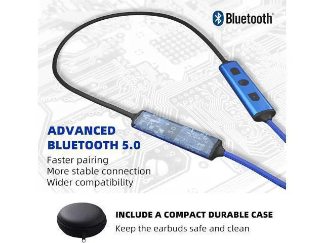 Alt view image 4 of 7 - Ear Plugs Bluetooth Headphones for Work Neckband Wireless Earbuds Noise Reduction in-Ear Earphones with Mic and Controls Waterproof Earbuds with 20 Hours Battery for Industrial Safety