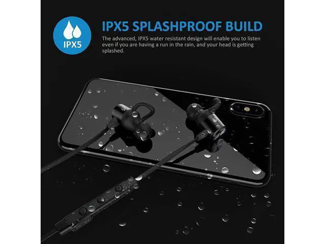 Alt view image 4 of 7 - Bluetooth Headphones, Running Headphones, Bluetooth 4.1 Magnetic Wireless Headphones Sweatproof Stereo Sports Headphones Noise Cancelling Wireless Earphones with Mic for Workout Gym