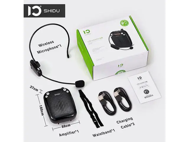 Alt view image 7 of 7 - BONAEVER Voice Amplifier with UHF Wireless Microphone Headset Support MP3 Play 10W 2000mAh Portable Wearable Rechargeable PA Systerm for Speaker Classroom Meetings Promotions Outdoors