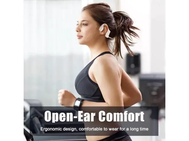 Alt view image 2 of 7 - Bone Conduction Headphones Open Ear Headphones Open Ear Headphones Wireless Bluetooth 5.2 Bone Conduction Earbuds Running Headphones IPX5 Waterproof Sport Headphones Running Driving(White)