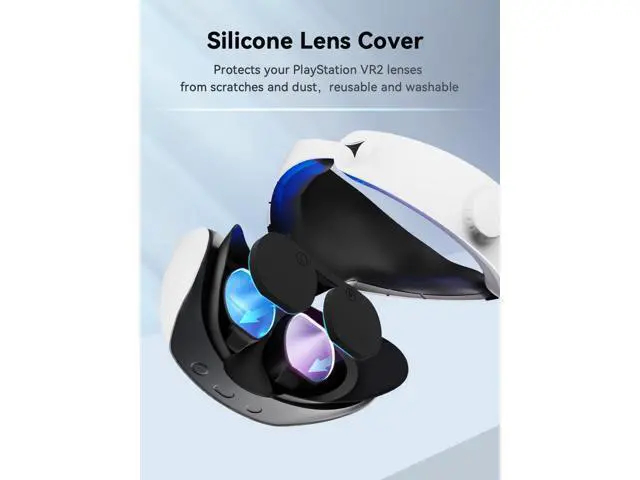 Alt view image 5 of 6 - Magnetic Charging Station Dock for Controllers of PSVR 2 & PS5, Storage Stand for PS5 Console with Dual Cooling Fan, Silicone Lens Protective Cover, Mount Holder for PS VR2 Headset and Game Slot