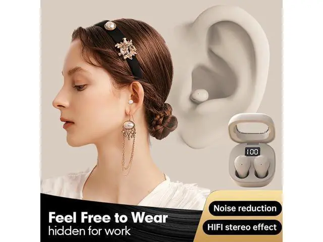 Alt view image 4 of 7 - Smallest Invisible Mini Earbuds Wireless Bluetooth Low Profile Micro Tiny Discreet Hidden Earbuds for Work Small Headphones Invisible Sleep Wireless Earphone IPX5 Waterproof for Small Ear Canals