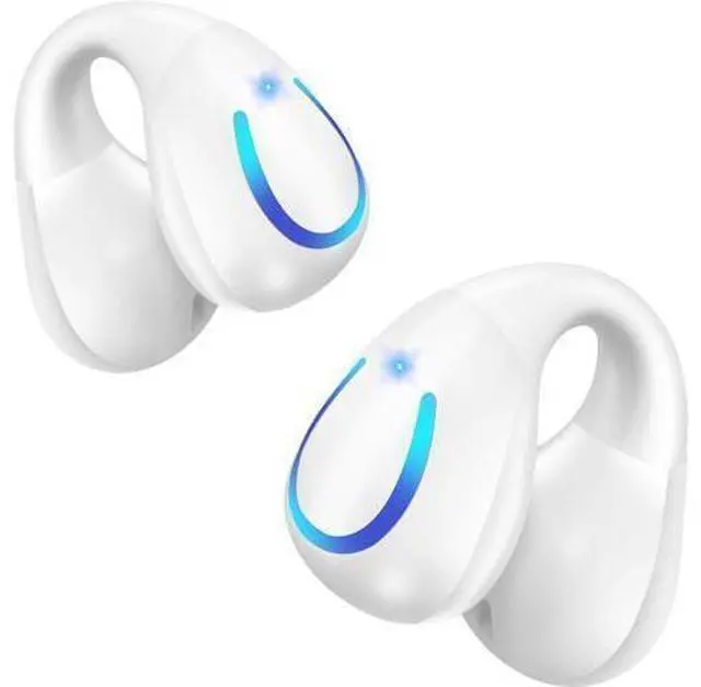 Main image of Open Ear Bone Conduction Headphones Bluetooth 5.3 Wireless Open Clip Ear Earbuds Built-in Mic with Ear Hooks 60 Hours Playtime Sport Earphones IPX7 Waterproof for Fitness Running Walking White 1