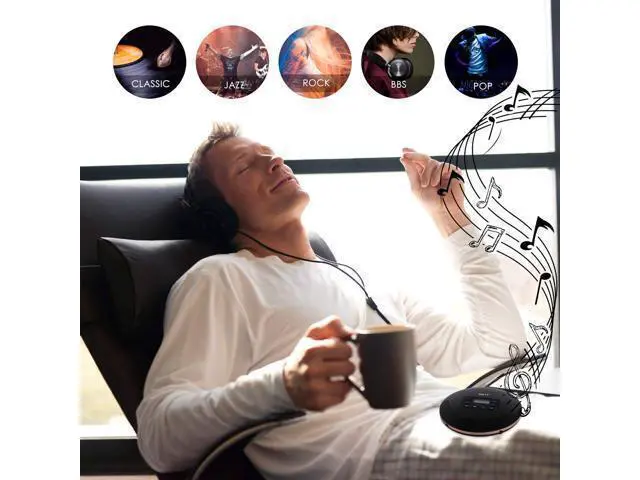 Alt view image 4 of 7 - Werleo Portable CD Player Headphones HOTT Personal CD Walkman Music Player LCD Display Anti-Skip Protection Shockproof Anti Scratch Function Support CD MP3 CD CD-R CD-RW Format