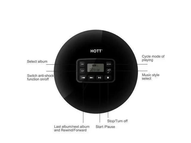 Alt view image 7 of 7 - Werleo Portable CD Player Headphones HOTT Personal CD Walkman Music Player LCD Display Anti-Skip Protection Shockproof Anti Scratch Function Support CD MP3 CD CD-R CD-RW Format