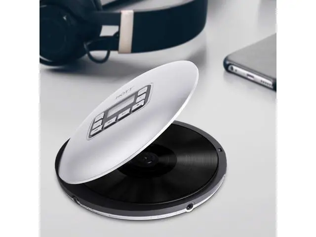 Alt view image 2 of 7 - Werleo Portable CD Player Headphones HOTT Personal CD Walkman Music Player LCD Display Anti-Skip Protection Shockproof Anti Scratch Function Support CD MP3 CD CD-R CD-RW Format Silver