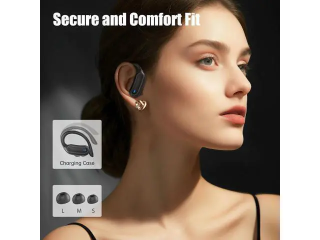 Alt view image 4 of 6 - Wireless Earbuds Bluetooth 5.4 Headphones True Wireless Stereo Earphones with Noise Cancelling Mic IPX7 Waterproof Comfort Fit and Fast Charging Ear Buds (Black)