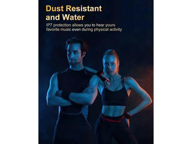 Alt view image 6 of 7 - Wireless Earbuds Bluetooth 5.4 Headphones Sport Over Ear Buds With ENC Noise Cancelling Mic 48H Wireless Earphone With Earhooks Stereo Deep Bass IP7 Waterproof ear bud for Workout Running Black