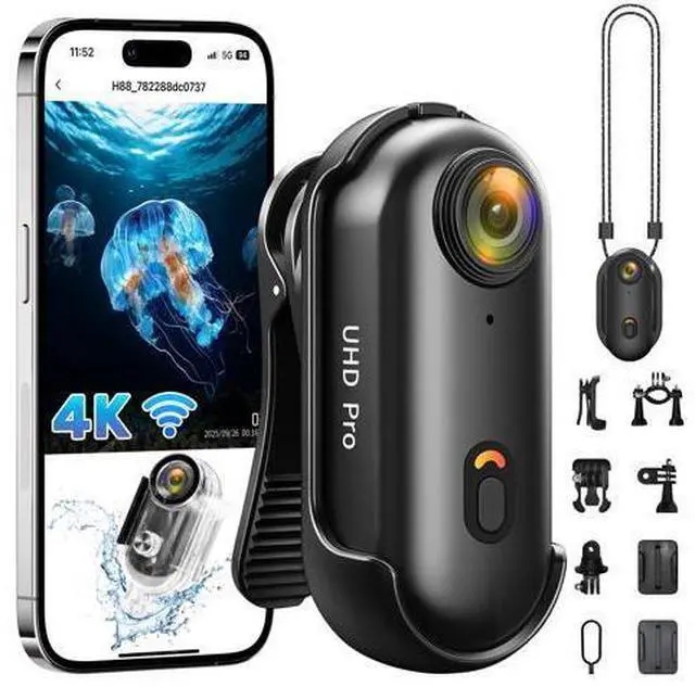 Main image of 2026 Newly Enhanced Action Camera 4K,Body Cam WiFi POV Camera,Thumb Size Snap Cam with Waterproof Case,Wearable Sports Snapcam,Mini Body Camera for Walking Fishing Vlogging Cycling Horse Riding