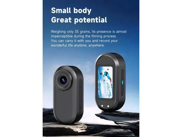 Alt view image 3 of 7 - Thumb action camera, high-definition outdoor cycling, magnetic charging children's camera, pet camera Black