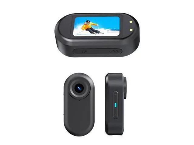 Alt view image 7 of 7 - Thumb action camera, high-definition outdoor cycling, magnetic charging children's camera, pet camera Black