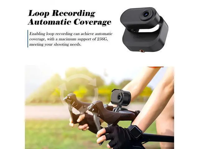 Alt view image 4 of 7 - 128GB 1080P Thumb Action Sports Camera, Mini Body Camera with Spring Clip, Hands-Free POV Recording Helmet Camera for Cycling, Motorcycle, Skiing (Black)