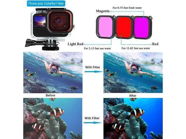 Alt view image 2 of 4 - BONAEVER Accessories Kit for Gopro Hero 13 Black Waterproof Housing Silicone Case with Glass Screen Protector Bundle for Go pro Gopro Hero13 Sport Camera