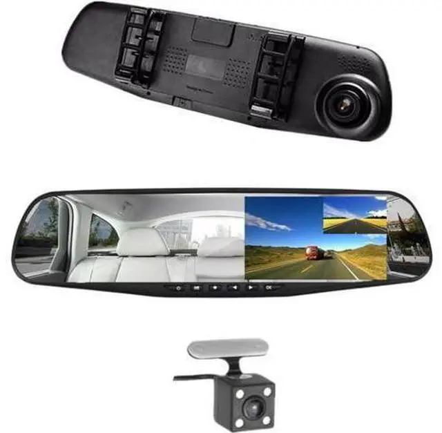 Main image of Car DVR Rear View Mirror Video Recroder 4.3" inch Back Up Car Camera Dual Lens Cam Night Vision Front and Rear Backup Reverse Security for Car