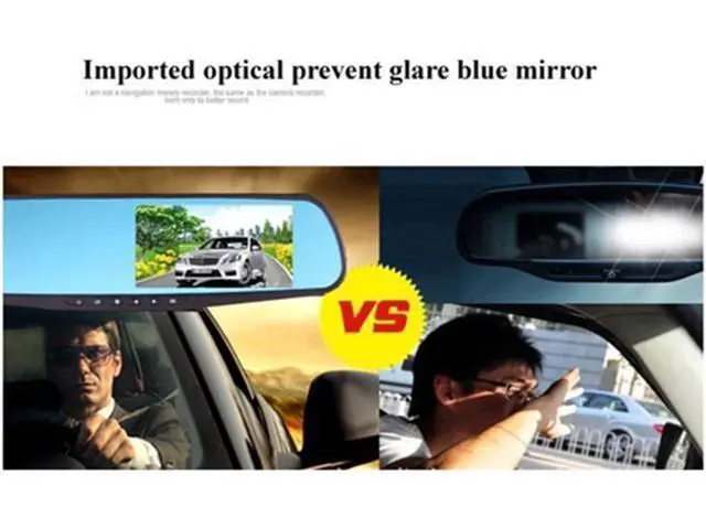 Alt view image 2 of 7 - Car DVR Rear View Mirror Video Recroder 4.3" inch Back Up Car Camera Dual Lens Cam Night Vision Front and Rear Backup Reverse Security for Car