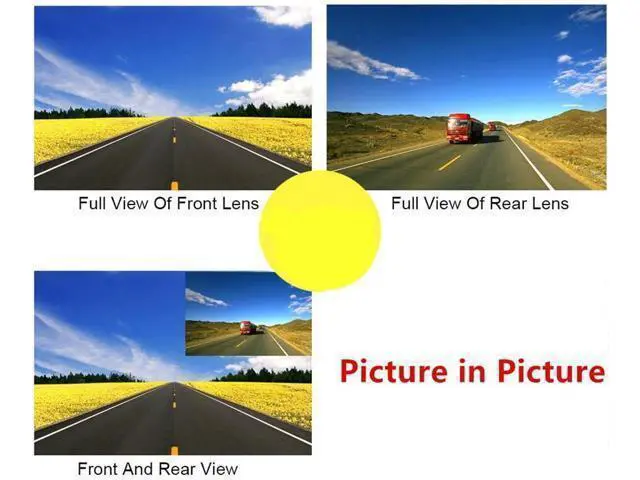 Alt view image 5 of 7 - Car DVR Rear View Mirror Video Recroder 4.3" inch Back Up Car Camera Dual Lens Cam Night Vision Front and Rear Backup Reverse Security for Car