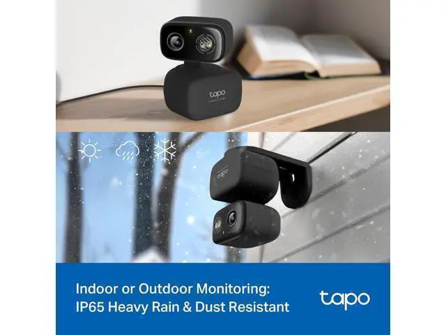 Alt view image 2 of 4 - Tapo 2K Indoor/Outdoor Pan/Tilt Wired Security Camera - Baby Monitoring, Person & Baby Cry Detection, 360° Motion Tracking, Color Night Vision, Subscription-Free Local Storage or Optional Cloud, C217