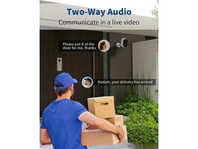 Alt view image 5 of 7 - Security Cameras Wireless Outdoor, Battery Powered 2k Color Night Vision, AI Motion Detection Spotlight Siren, IP66 Weatherproof, 2-Way Talk, SD/Cloud Storage, 2.4Ghz WiFi Cameras for Home Security