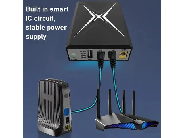 Alt view image 5 of 7 - Mini DC UPS Uninterruptible Power Supply, Battery Backup UPS Power Supply for Router Modem Security Camera 9VDC Input