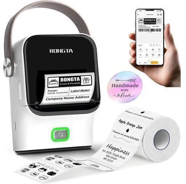 Main image of Bluetooth Label Maker Machine with Tape, Thermal Label Printer for Office, Small Business Essentials, Home Organization, Portable Inkless Sticker Label Maker with 2x1.18 inch Labels
