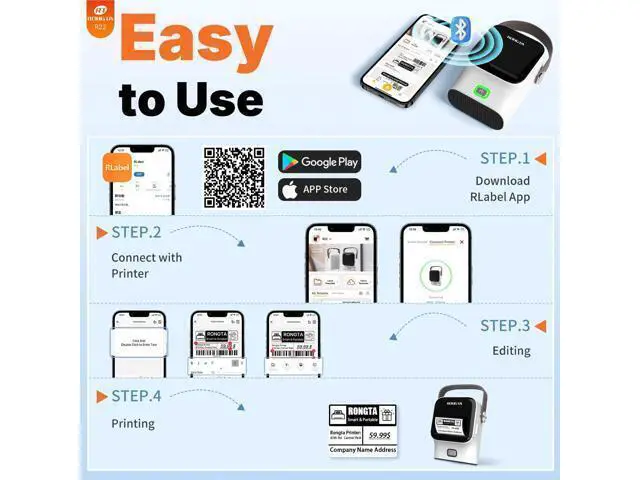 Alt view image 6 of 7 - Bluetooth Label Maker Machine with Tape, Thermal Label Printer for Office, Small Business Essentials, Home Organization, Portable Inkless Sticker Label Maker with 2x1.18 inch Labels