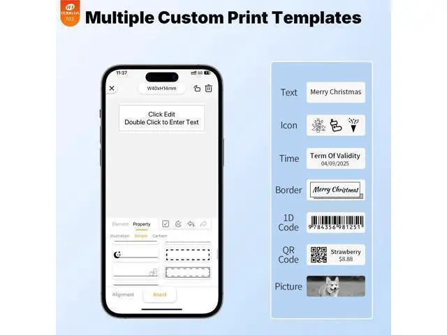 Alt view image 5 of 7 - Bluetooth Label Maker Machine with Tape, Thermal Label Printer for Office, Small Business Essentials, Home Organization, Portable Inkless Sticker Label Maker with 2x1.18 inch Labels