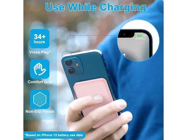Alt view image 4 of 7 - for Magsafe Portable Charger 10000mAh Magnetic Power Bank PD 22.5W Fast Charging Wireless Battery Pack with LED Display for iPhone 17/16/15/14/13/12 Series-Pink