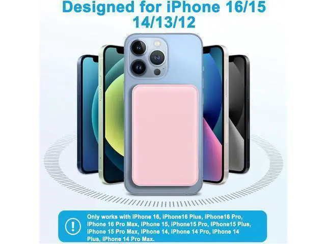 Alt view image 3 of 7 - for Magsafe Portable Charger 10000mAh Magnetic Power Bank PD 22.5W Fast Charging Wireless Battery Pack with LED Display for iPhone 17/16/15/14/13/12 Series-Pink
