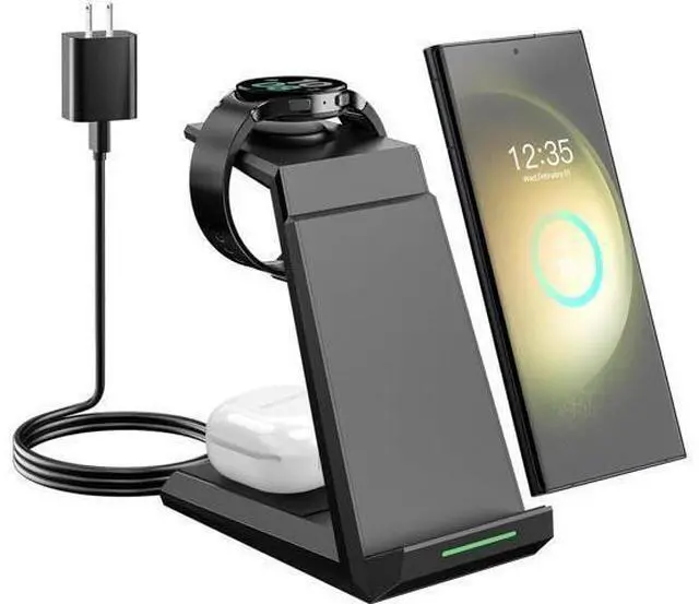 Main image of Wireless Charger for - 3 in 1 Charging Station for Multiple Devices Fast Charger Stand for Galaxy S25 S24 S23 Ultra S22 S21 Z Flip Fold 4 Galaxy Watch 6/5/5 Pro/4/3 Galaxy Buds 2 Pro