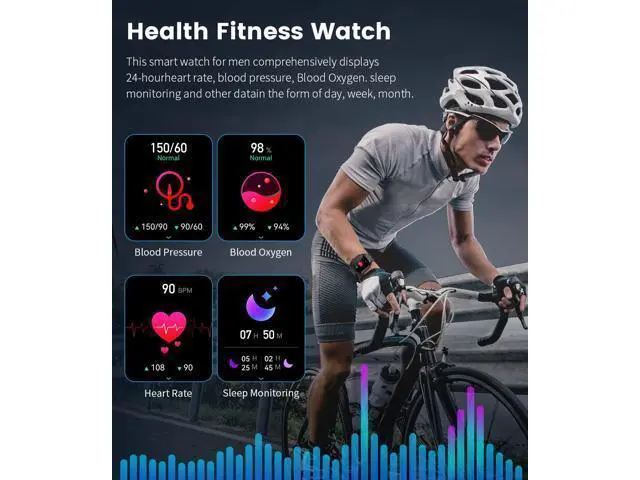 Alt view image 5 of 7 - Military Smart Watches for Men, Smart Watch with Answer/Make Call Compatible with Android iOS Phone, Smartwatch with Heart Rate SpO2 Pressure Sleep Monitor, IP67 Waterproof Stainless Steel Smart Watch