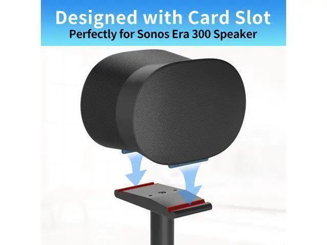 Alt view image 2 of 5 - Heavy-Duty Speaker Stand for Sonos Era 300 Stand Black with Cable Management Floor Speaker Stands for Sonos Era 300 Speaker Stand for Easy and Secure Mounting