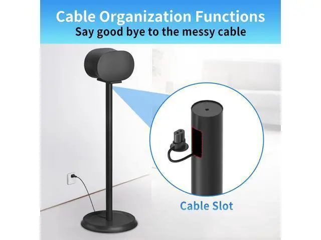 Alt view image 4 of 5 - Heavy-Duty Speaker Stand for Sonos Era 300 Stand Black with Cable Management Floor Speaker Stands for Sonos Era 300 Speaker Stand for Easy and Secure Mounting