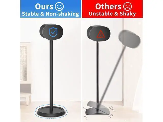 Alt view image 5 of 5 - Heavy-Duty Speaker Stand for Sonos Era 300 Stand Black with Cable Management Floor Speaker Stands for Sonos Era 300 Speaker Stand for Easy and Secure Mounting
