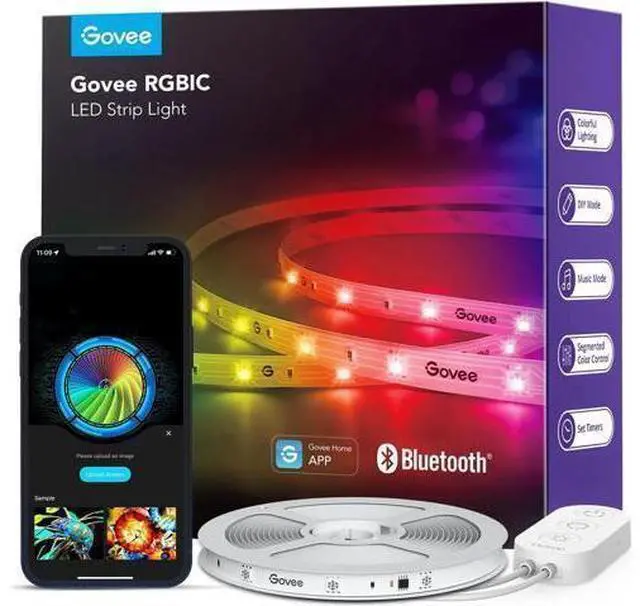 Main image of RGBIC LED Strip Lights 32.8ft Smart LED Lights for Bedroom Bluetooth LED Lights APP Control DIY Multiple Colors on One Line Color Changing LED Strip Lighting Music Sync Home Decor