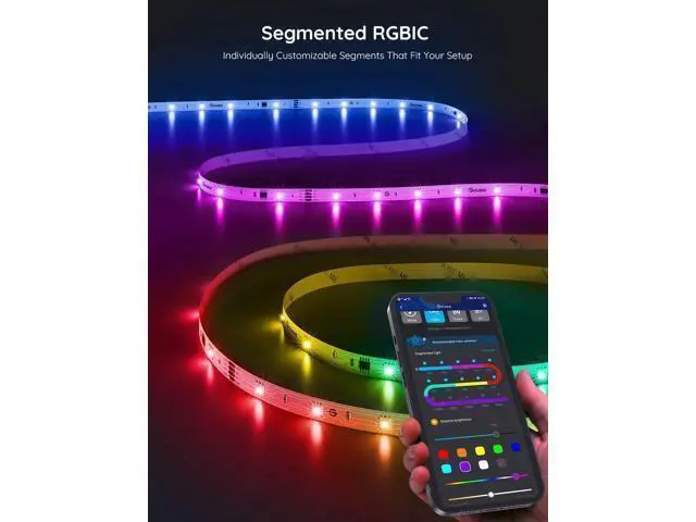 Alt view image 4 of 7 - RGBIC LED Strip Lights 32.8ft Smart LED Lights for Bedroom Bluetooth LED Lights APP Control DIY Multiple Colors on One Line Color Changing LED Strip Lighting Music Sync Home Decor