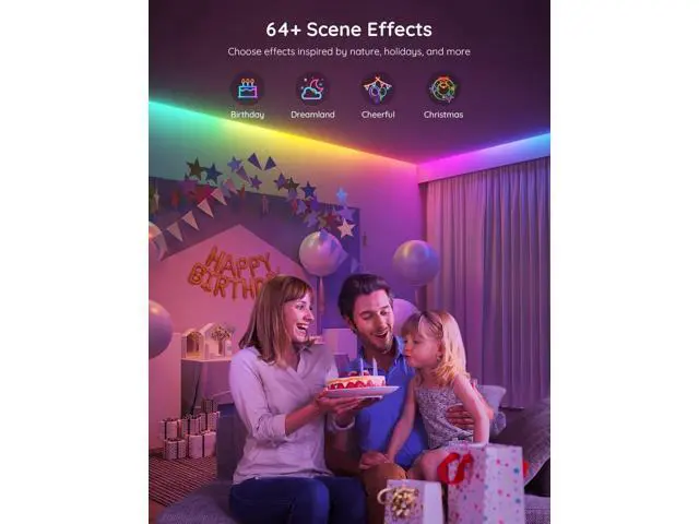 Alt view image 5 of 7 - RGBIC LED Strip Lights 32.8ft Smart LED Lights for Bedroom Bluetooth LED Lights APP Control DIY Multiple Colors on One Line Color Changing LED Strip Lighting Music Sync Home Decor