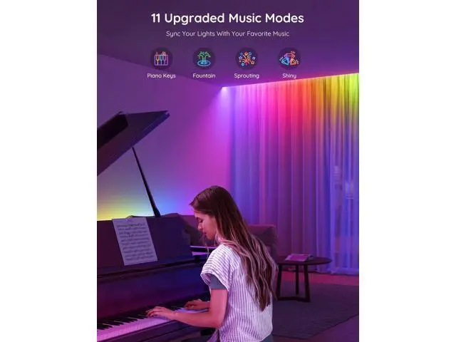 Alt view image 7 of 7 - RGBIC LED Strip Lights 32.8ft Smart LED Lights for Bedroom Bluetooth LED Lights APP Control DIY Multiple Colors on One Line Color Changing LED Strip Lighting Music Sync Home Decor